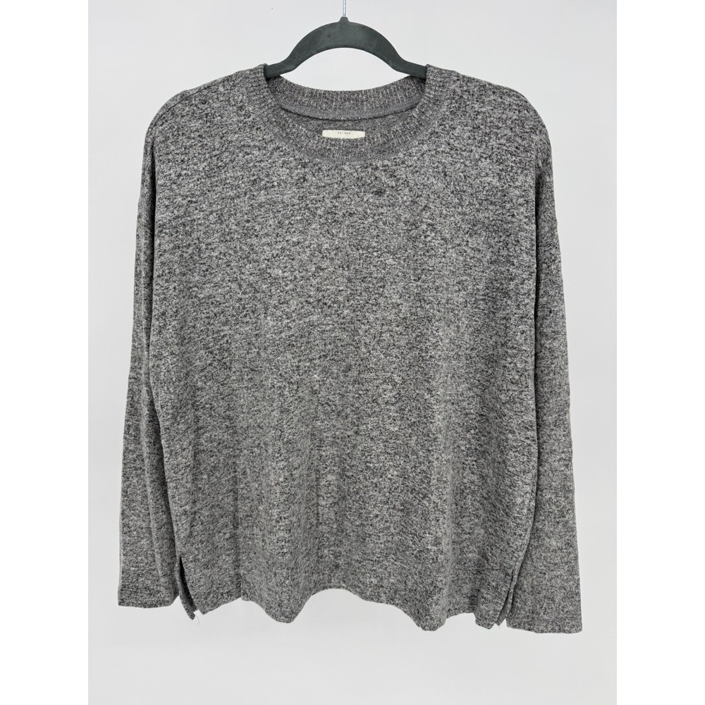 Lucky Brand Women's Gray Marled Knit Crewneck Long Sleeve Sweater Top‎ Size M